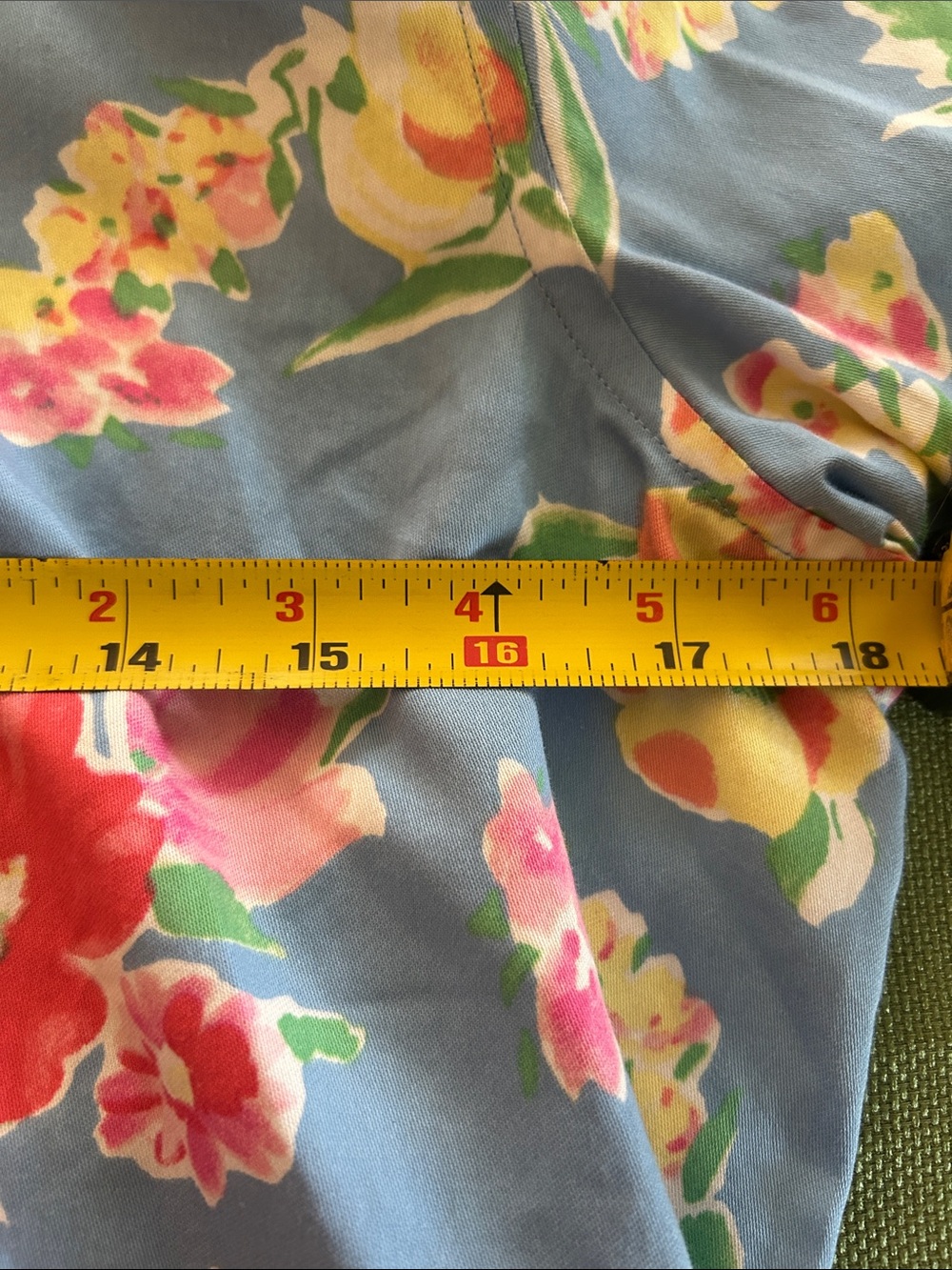 Chaps Blue Floral Button-Up Shirt with Pink and Red Blooms cotton 100 - Picture 4 of 6